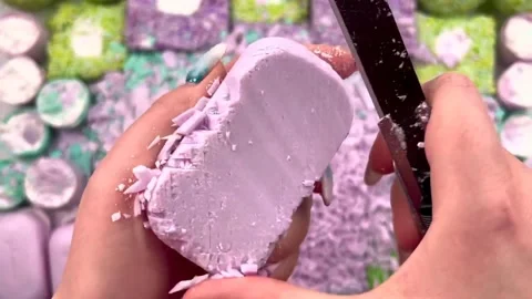 Asmr Soap Cutting Cracking Soap Pinch Soap Satisfying Relaxing Video Stock Footage 311568357
