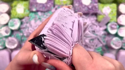 Asmr Soap Cutting Cracking Soap Pinch Soap Satisfying Relaxing Video Stock Footage 311568359