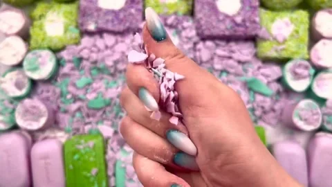 Asmr Soap Cutting Cracking Soap Pinch Soap Satisfying Relaxing Video Stock Footage 311568385