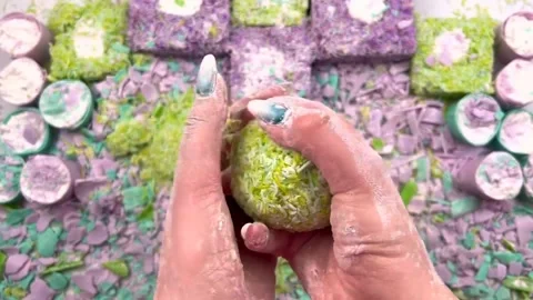 Asmr Soap Cutting Cracking Soap Pinch Soap Satisfying Relaxing Video Stock Footage 311568400