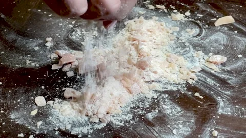 Asmr soap shavings run through the hand Stock Footage 144032091