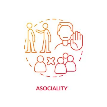 Asociality red gradient concept icon Stock-Illustration