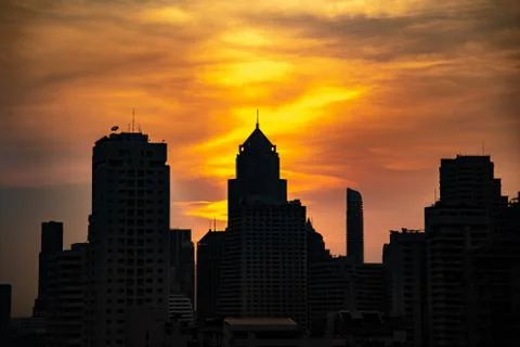 Asoke intersection and sky train station in Bangkok Thailand Stock Photos