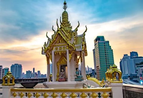 Asoke intersection and sky train station in Bangkok Thailand Stock Photos