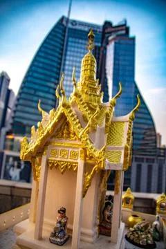 Asoke intersection and sky train station in Bangkok Thailand Photos