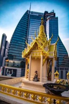Asoke intersection and sky train station in Bangkok Thailand Stock Photos