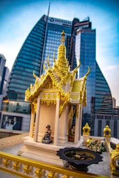 Asoke intersection and sky train station in Bangkok Thailand Photos