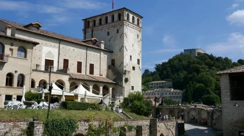 Asolo - Motion view with the Castello Cornaro Stock Footage 66317123