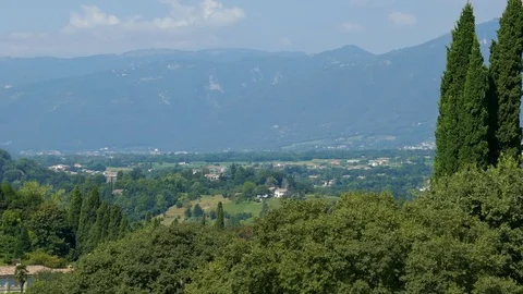 Asolo - Motion view - Panorama toward the Mt Grappa Stock Footage 72922798
