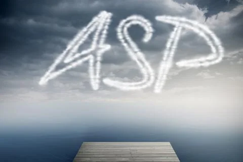 Asp against cloudy sky over ocean Illustrazione stock
