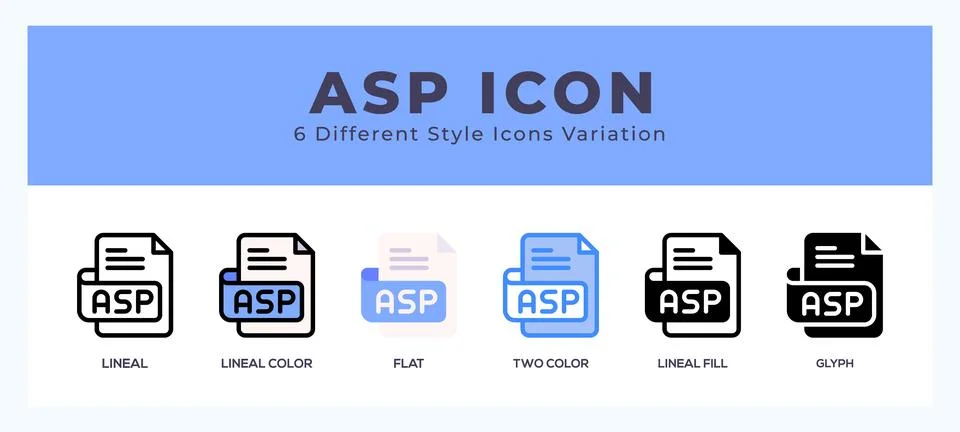 Asp file vector icon. with different styles vector illustration. Stock Illustration