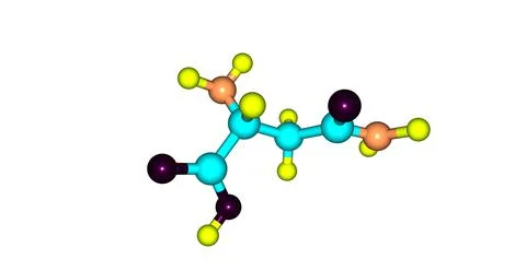 Asparagine molecule isolated on white Stock Illustration
