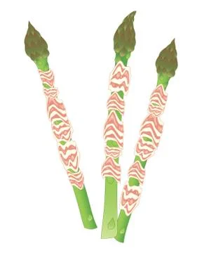 Asparagus and ham Stock Illustration