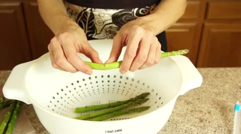 Asparagus Arranged in a Strainer Stock Footage 41309790