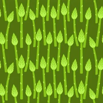 Asparagus bunch pattern seamless. grass edible background. Vector texture Illustrazione stock