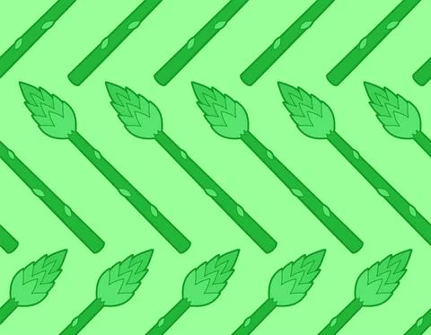 Asparagus bunch pattern seamless. grass edible background. Vector texture Stock Illustration