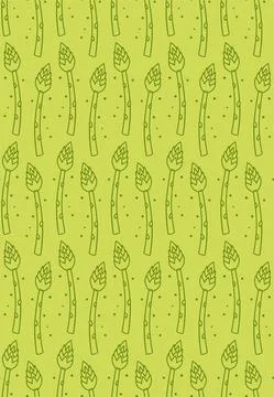 Asparagus bunch pattern seamless. grass edible background. Vector texture Stock Illustration