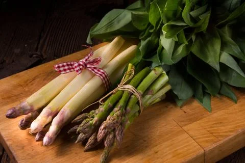 Asparagus bundle Stock Photos