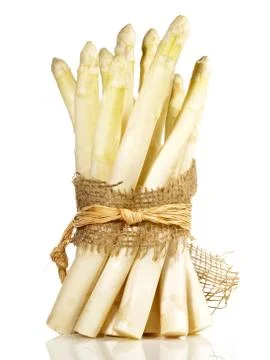 Asparagus Bundle on white Background Stock Photos
