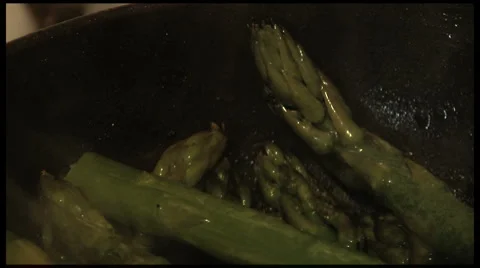 Asparagus cooking Stock Footage 1182654