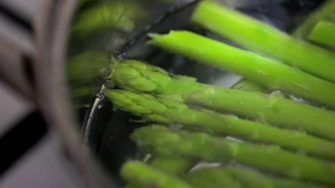 Asparagus in the cooking pot Stock Footage 105862698