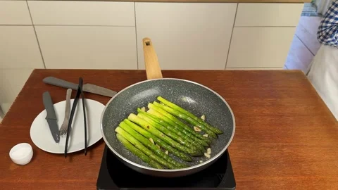 Asparagus Cooking Scene Stock Footage 310821289