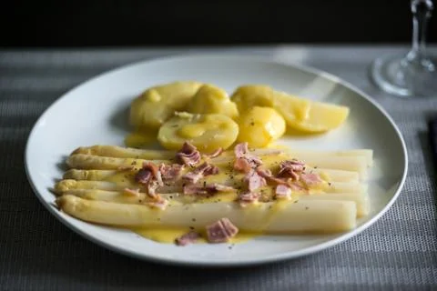 Asparagus dinner Stock Photos
