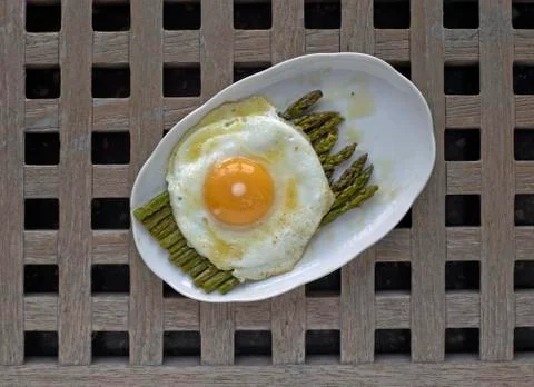 Asparagus with egg Stock Photos