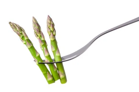 Asparagus on fork Foto stock