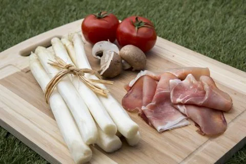 Asparagus with ham Foto stock