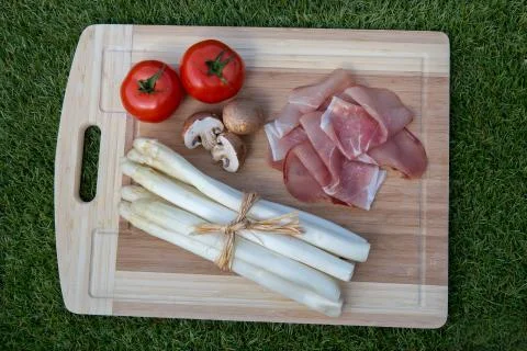 Asparagus with ham Foto stock