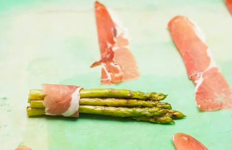Asparagus with ham Foto stock