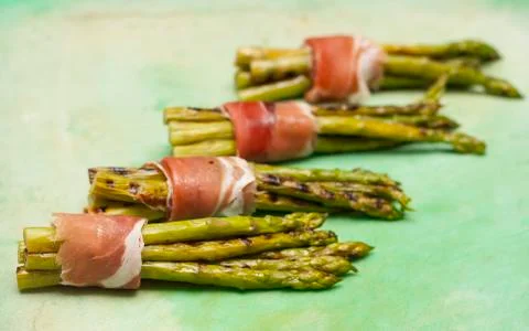 Asparagus with ham Stock Photos