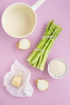 Asparagus risotto ingredients Foto stock