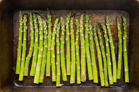 Asparagus on Tray Stock Photos