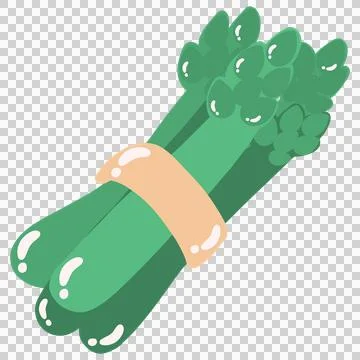 Asparagus vegetable bundle green stalk fresh spear cartoon illustration org.. Stock Illustration