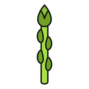 Asparagus vegetable green sprout flat icon design Stock Illustration