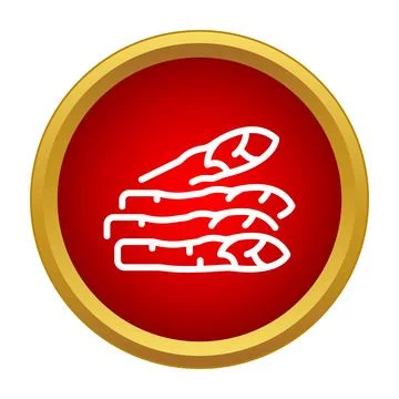 Asparagus vegetables icon button for healthy eating Stock Illustration