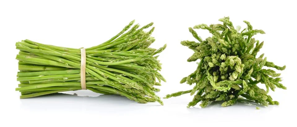 Asparagus on white background Stock Photos