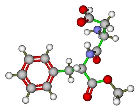 Aspartame molecular model Stock Illustration