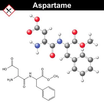 Aspartame molecular structure Stock Illustration