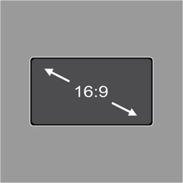 Aspect ratio 16:9 widescreen tv sign icon. Monitor symbol. Report document Stock Illustration