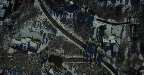 Aspen homes drone snow Stock Footage 63350107