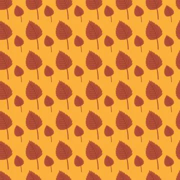 Aspen Leaves Pattern. Endless Background in red and yellow. Stock Illustration