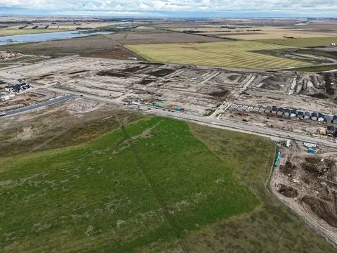Aspen Ridge development site in Saskatoon, under active construction from abo Stock Photos