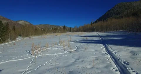 Aspen snow drone Stock Footage 63349720