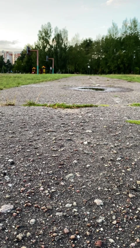 Asphalt after the rain. Vertical video Stock Footage 281345645
