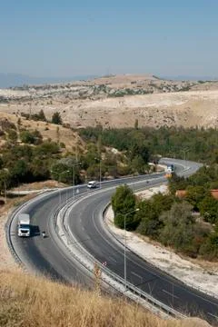 Asphalt bend Stock Photos