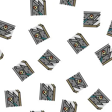 Asphalt bitumen roof mounting vector seamless pattern Stock Illustration