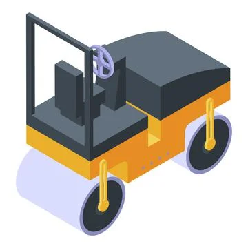 Asphalt compactor icon, isometric style Stock Illustration